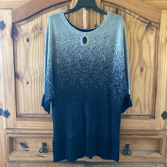 Notations Sweaters - Women Notations silver black hombre 3/4 sleeve sweater size 3X